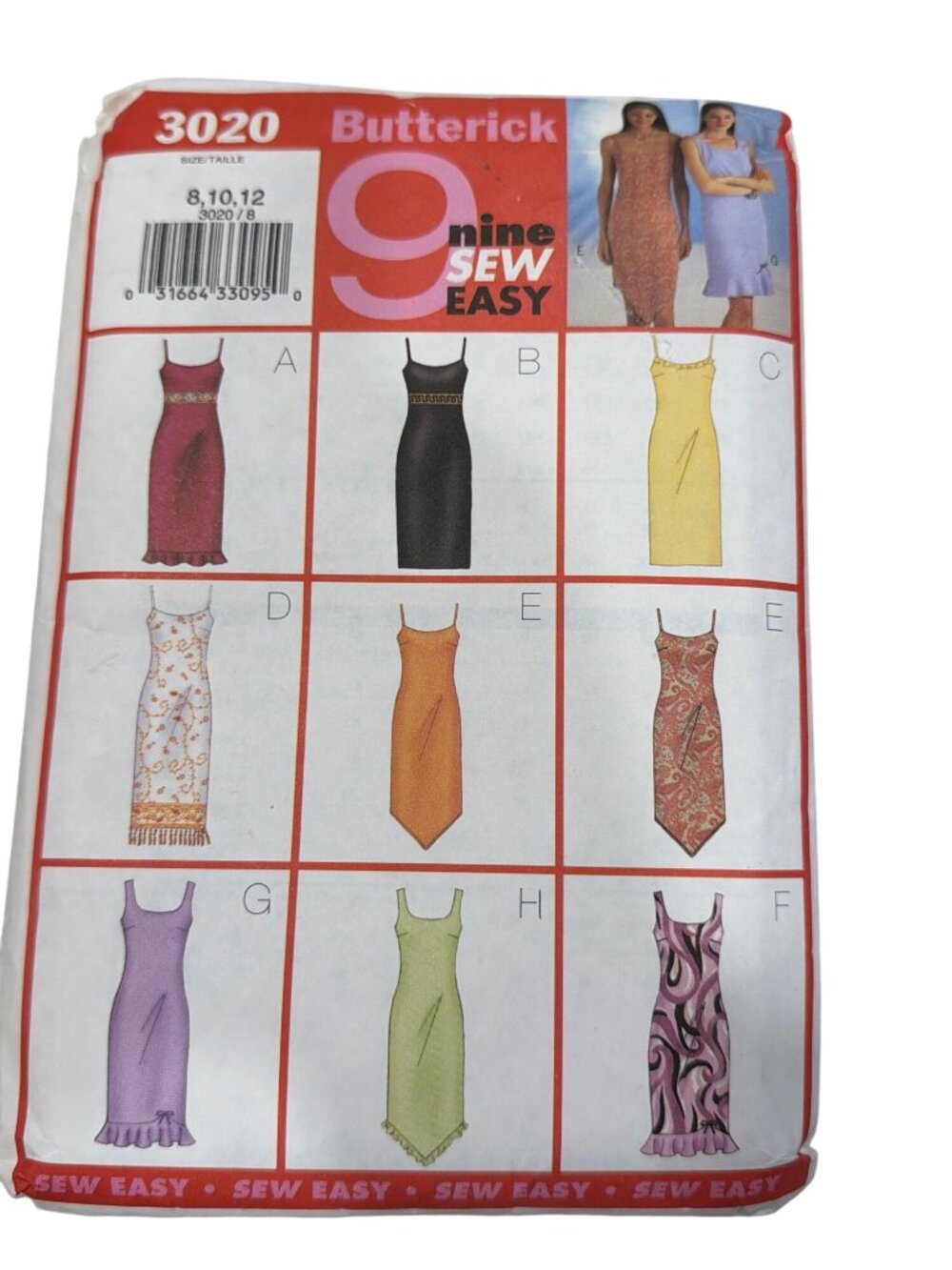 Butterick 3020 Misses Petite Dress Sewing Pattern Sizes 8-12 Nine Easy Designs L